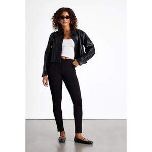 Lulus Quinn Black Ponte Mid-rise Slim Leg Pants - Size XS